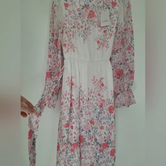 Floral Print Long Sleeve Dress Spring Easter Dress Size M - Picture 5 of 13